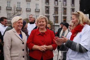 Siv Jensen, Erna Solberg og Tone Granaas. Foto: Trine Dahl–Johansen