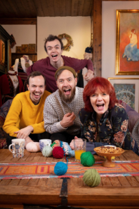 Familien Maurstad under innspilling av Sofa på TV2