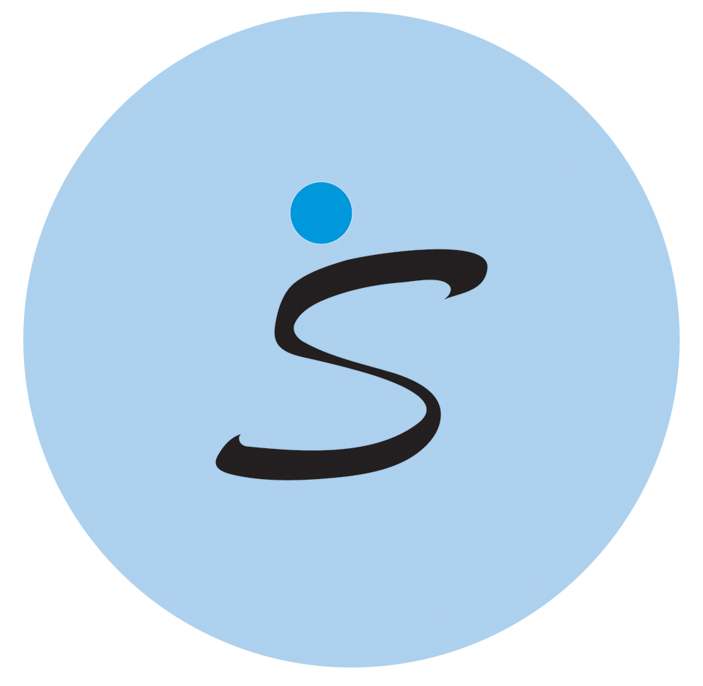 Spafologo S på blå bakgrunn
