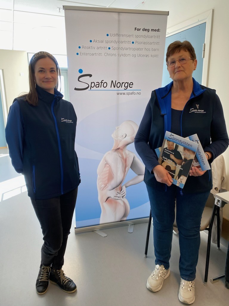Likepersonene Mari og Solfrid på oppdrag for Spafo Norge på St Olavs og LMS.